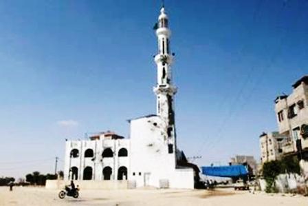 مسجد دمرته اشتباكات رفح